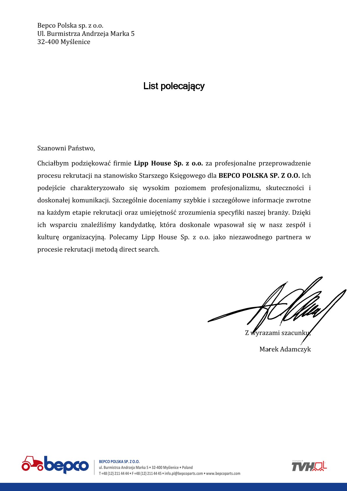 Podgląd: Bepco Polska sp. z o.o.