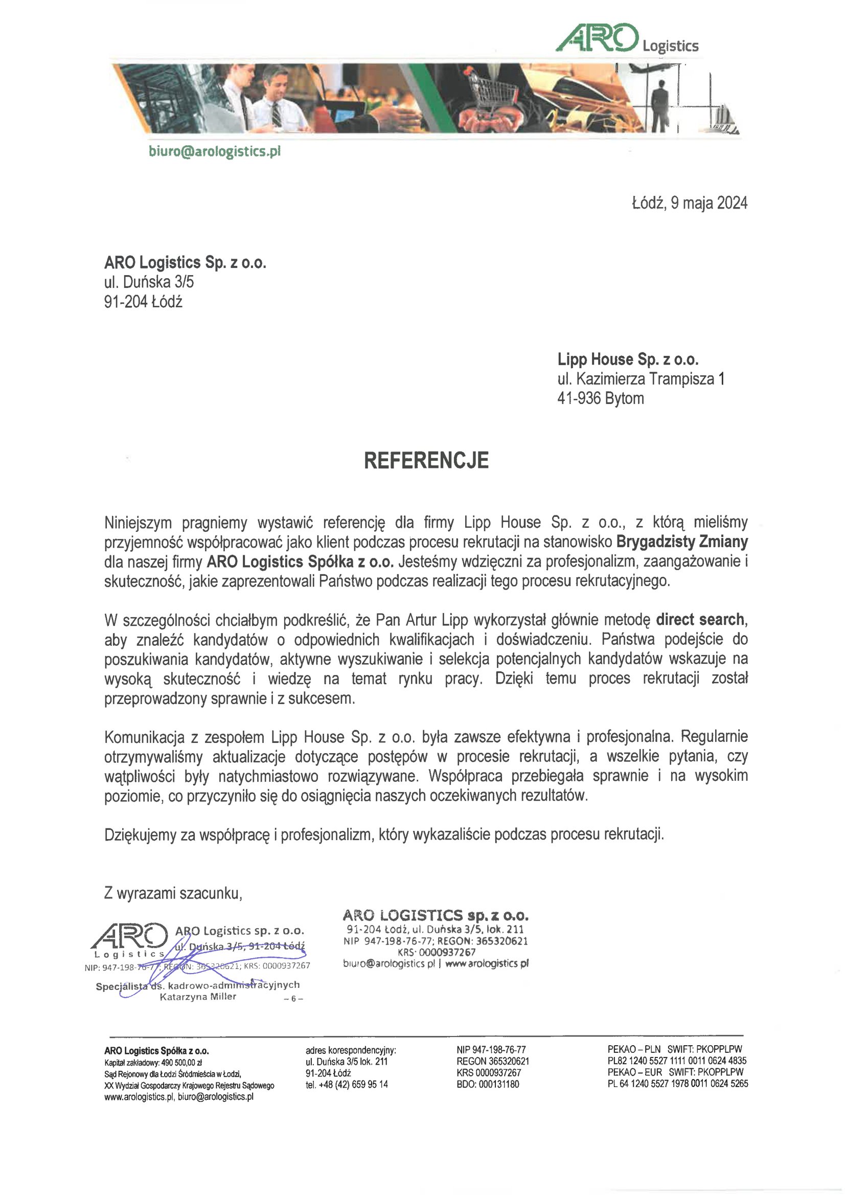 Podgląd: ARO Logistics sp. z o.o.
