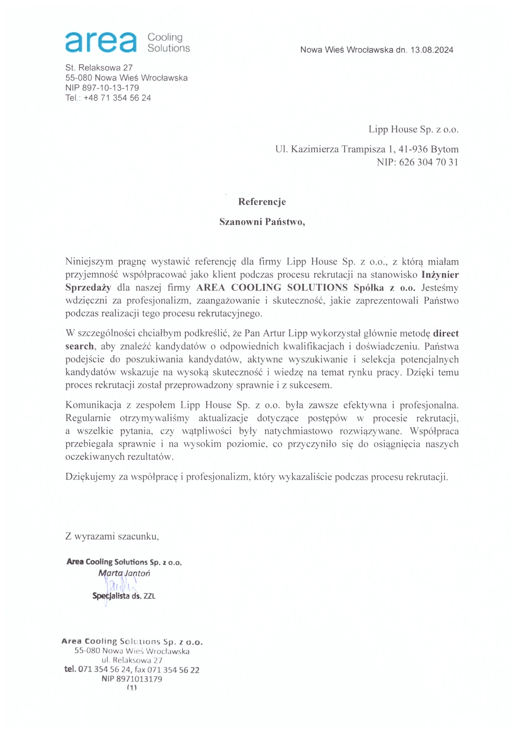 Podgląd: Area Cooling Solutions sp. z o.o.